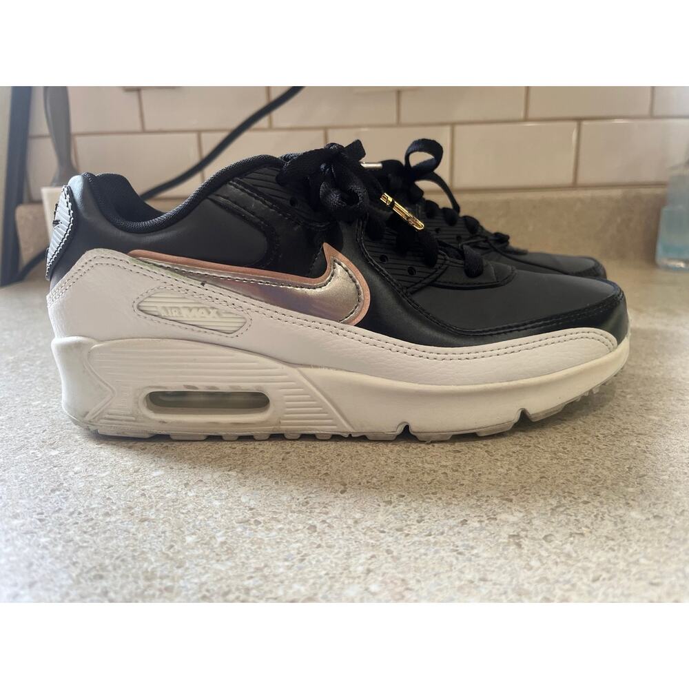 Nike Air Max 90 LTR Black Brown Pink Sneakers Shoes Size 7Y Youth USED